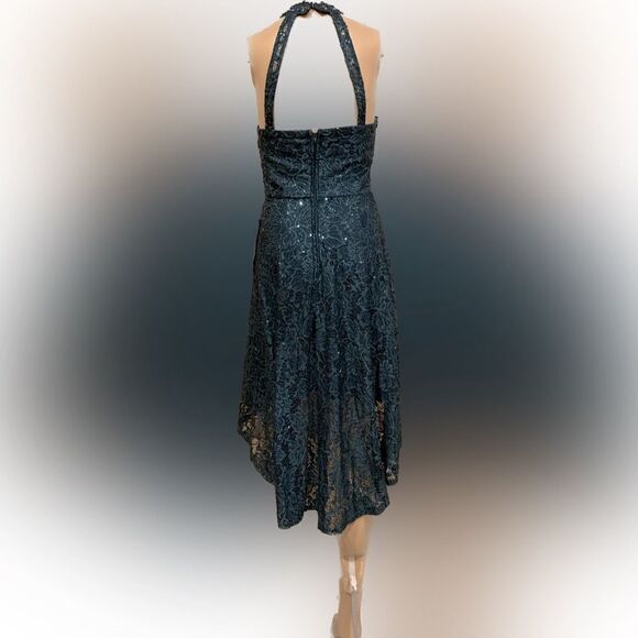 City Studio Emerald Sequin Halter Hi Lo Party Dress Sz 3 - Picture 3 of 9
